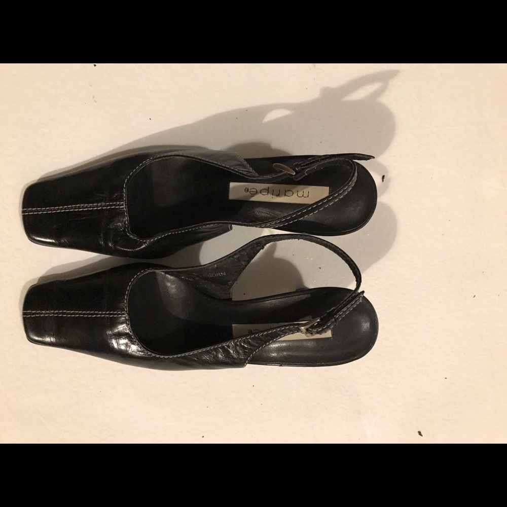 Maripe black sling back heel